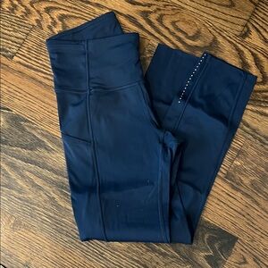 Navy Blue Leggings with Rhinestone Detail